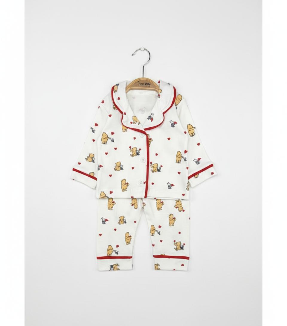 Winnie Renkli Baskı Pijama Takımı