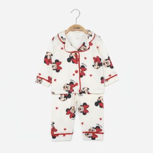 Minnie Renkli Baskı Pijama Takımı