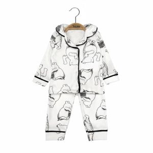 Winnie Siyah Baskılı Pijama Takımı