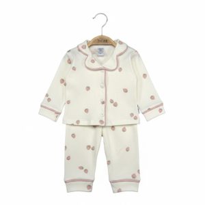 Pembe Çilek Baskılı Pijama Takımı
